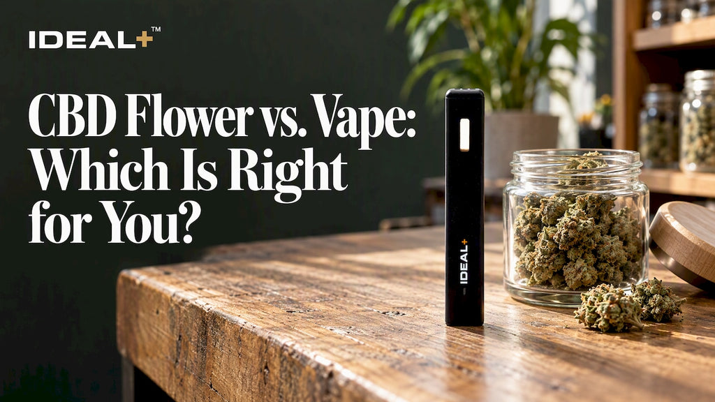 CBD flower beside a disposable vape