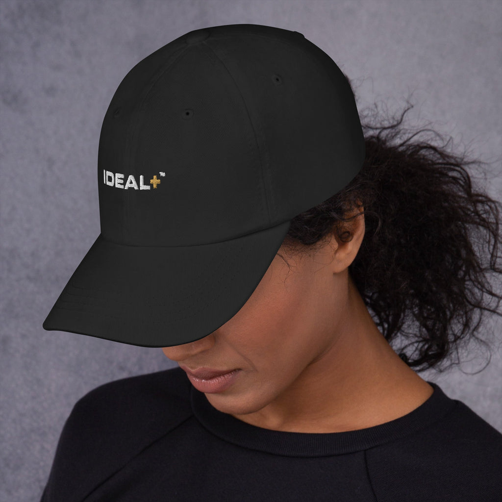 Black Ideal Plus Dad Hat showcasing classic style and comfort for everyday wear